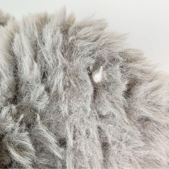 BUBISH LUXE Long Faux Fur Grey Coat Jacket US L - Picture 11 of 14